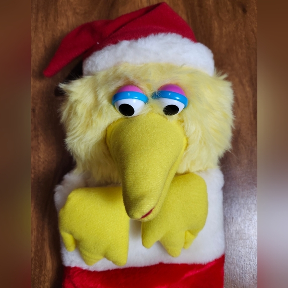 Vintage Sesame Street BIG BIRD Plush Furry Christmas Stocking ~ Jim Henson - Picture 3 of 5